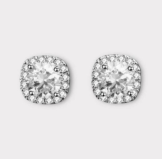 Square Halo Earrings